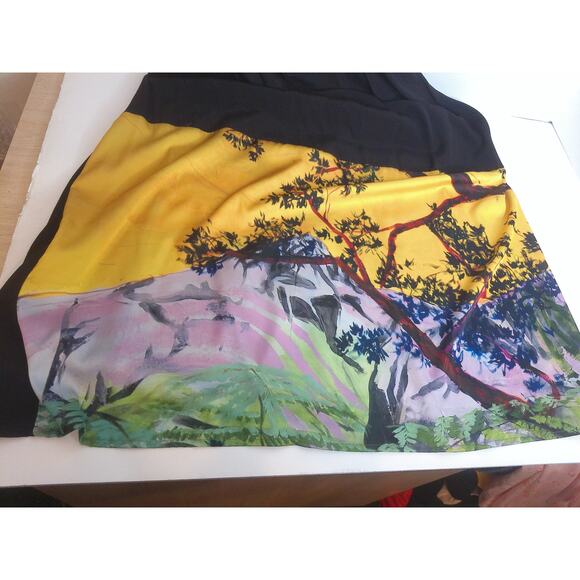 Artista Budapest Handmade Designer Sleeveless Graphic Maxi Dress Size Large - Picture 10 of 13